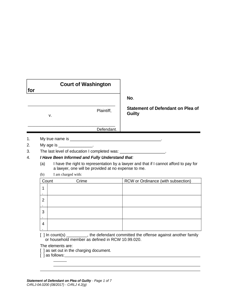 Statement Plea  Form