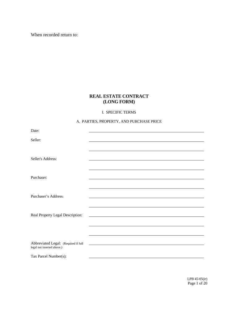 Wa Real Estate Form