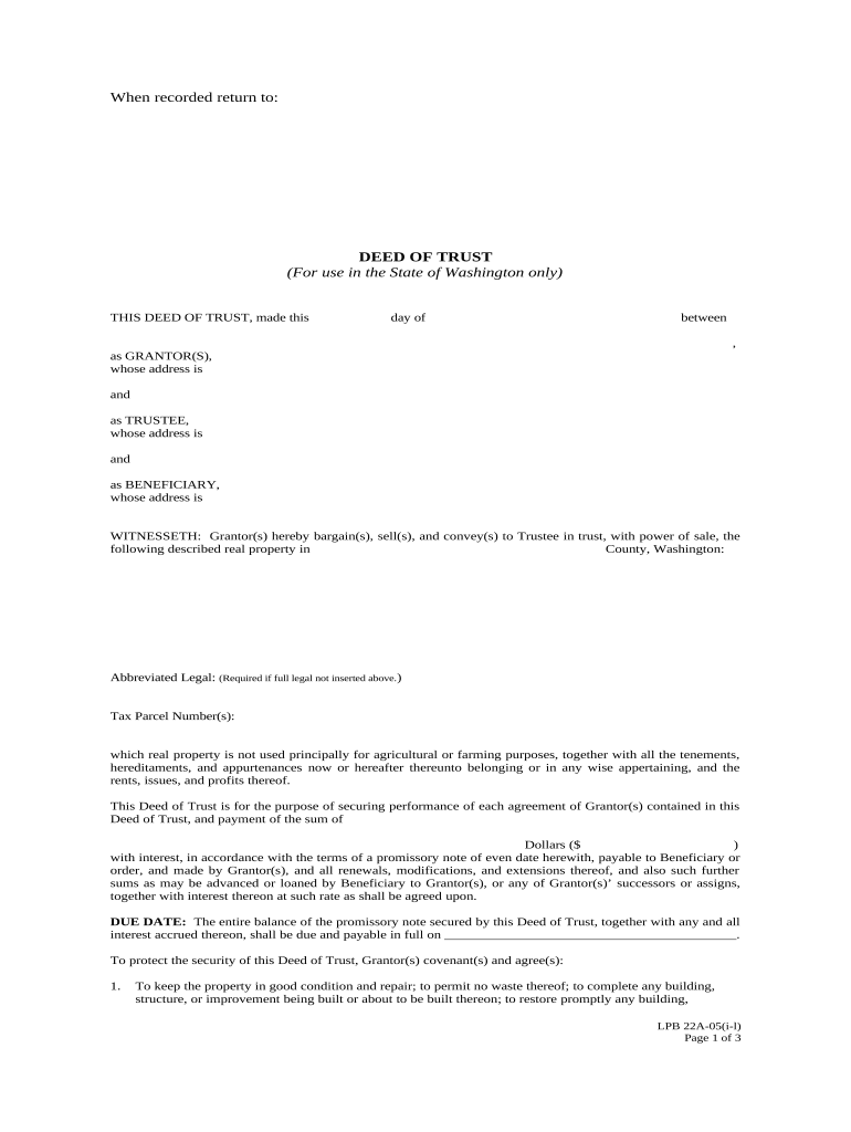Deed Trust Amended  Form