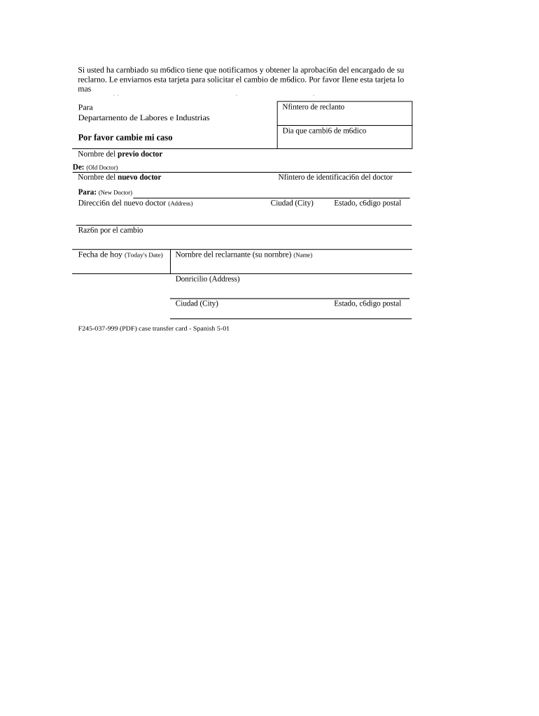 Washington Case  Form