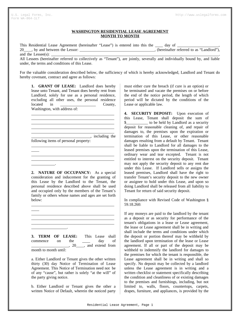 Washington Lease  Form