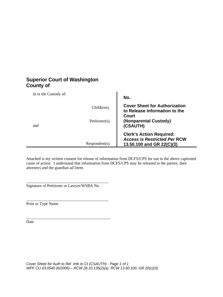 Release Information Form