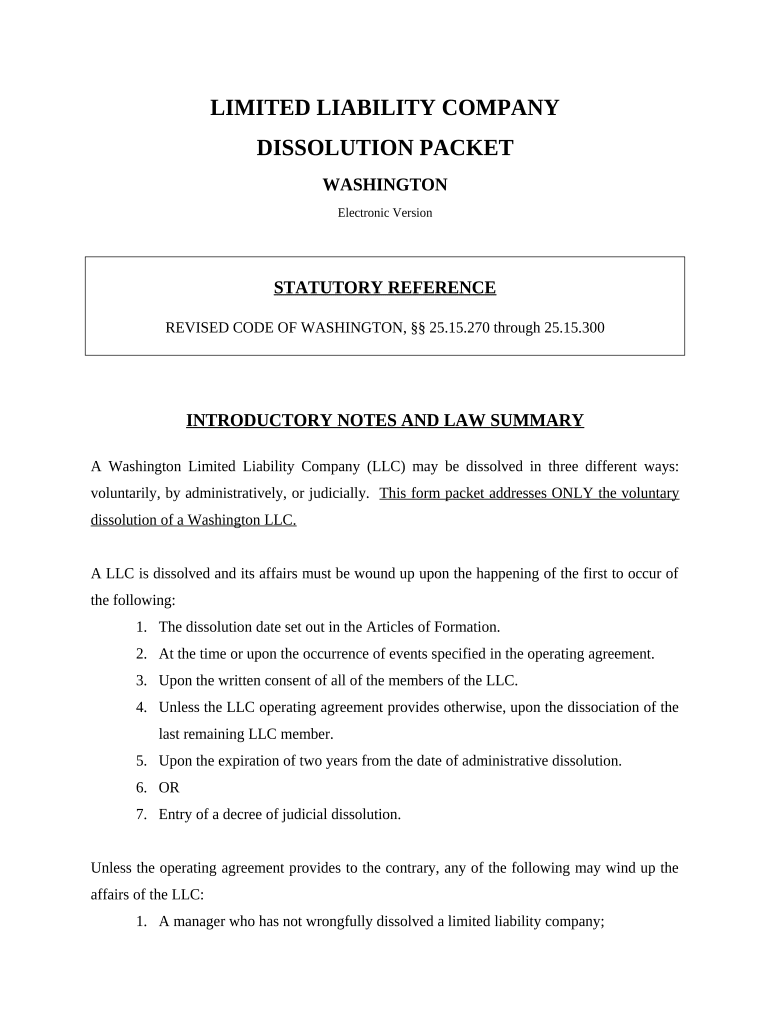 Dissolution Limited Liability  Form