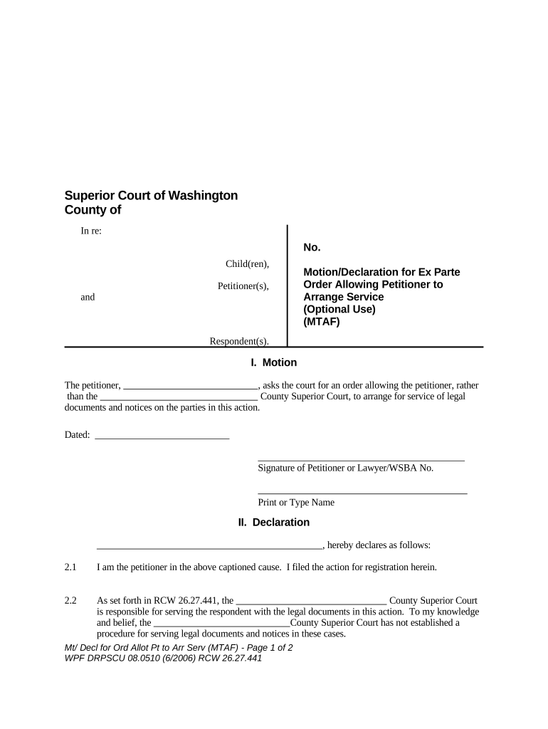 Motion Declaration  Form