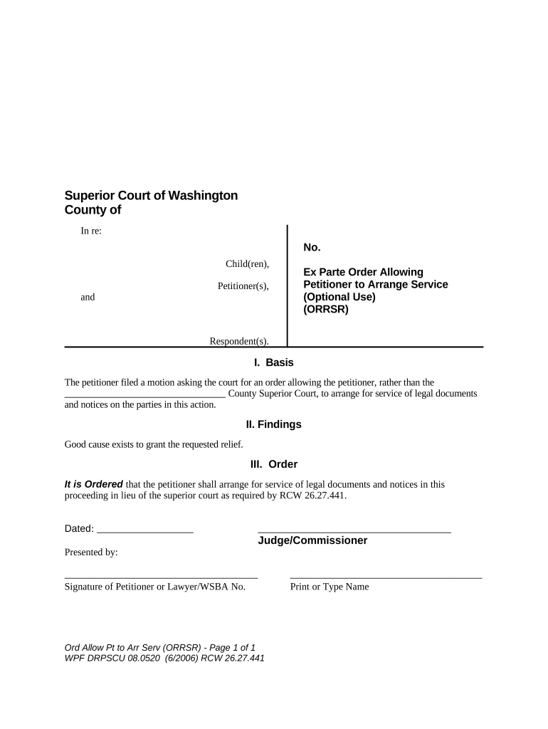 Ex Parte Service  Form