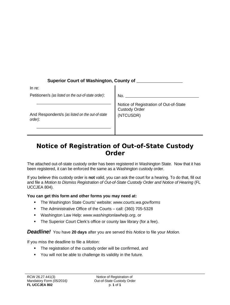 Child Custody Uccjea  Form