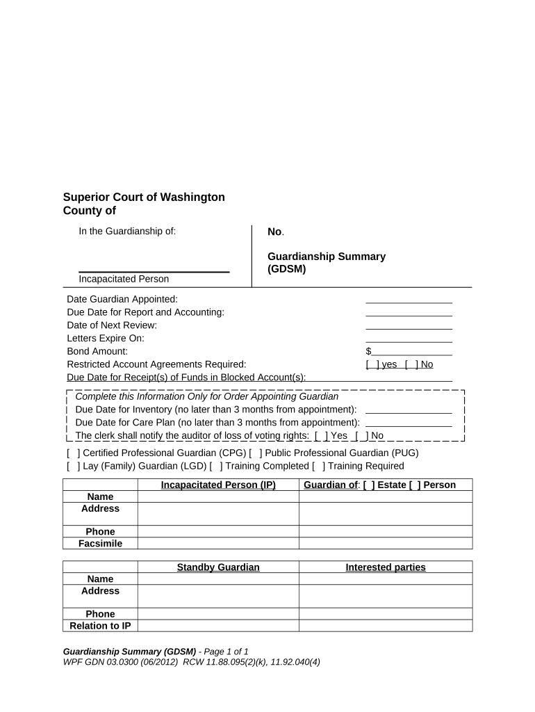 Wa Guardianship Paper  Form