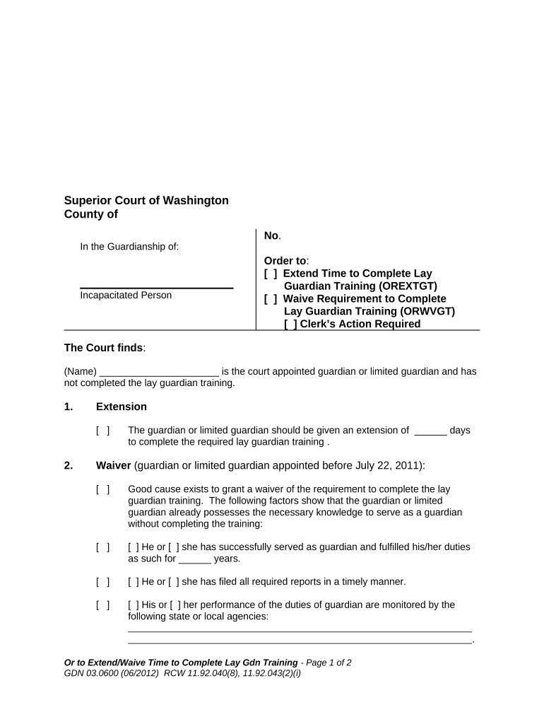 Lay Guardian Training  Form