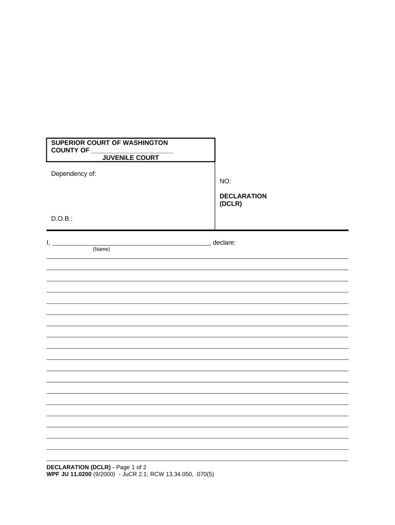 Wa Declaration Blank  Form