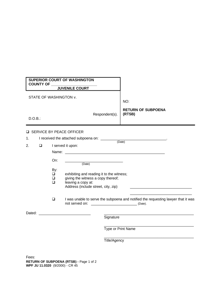 Wa Subpoena  Form