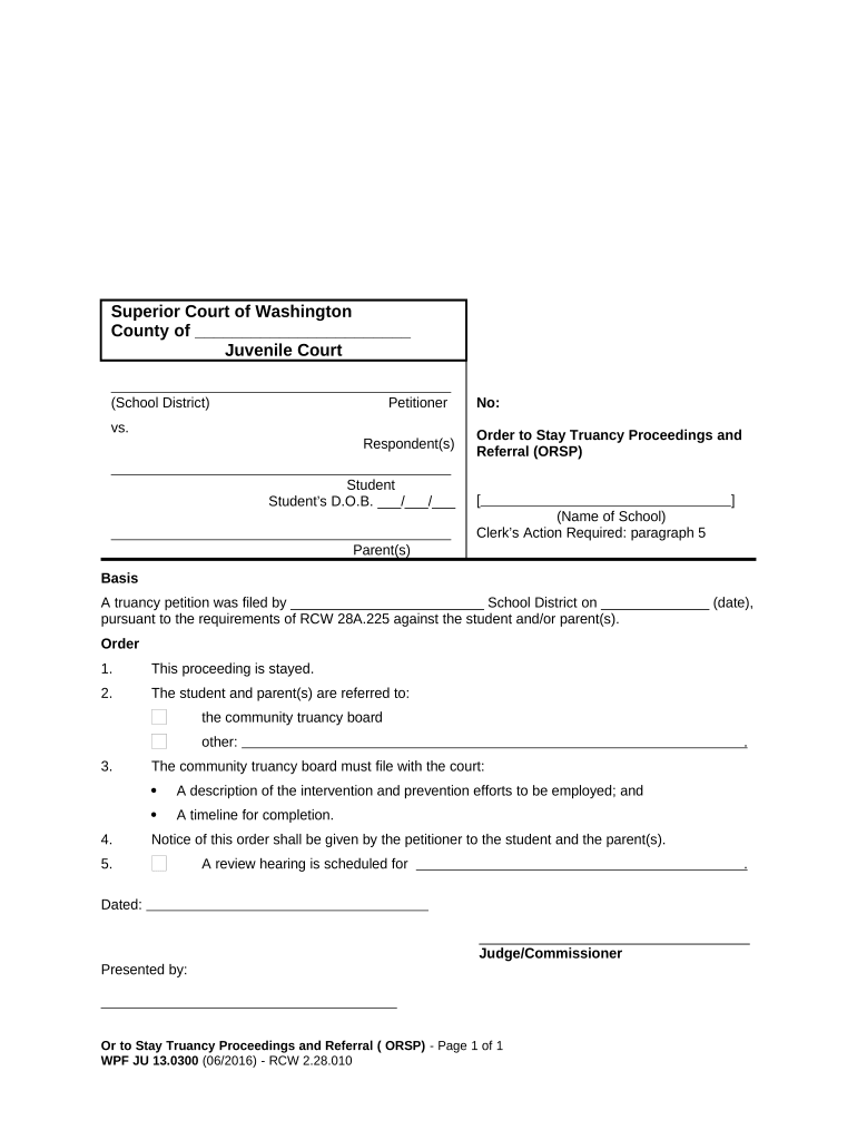 Motion Order Stay  Form