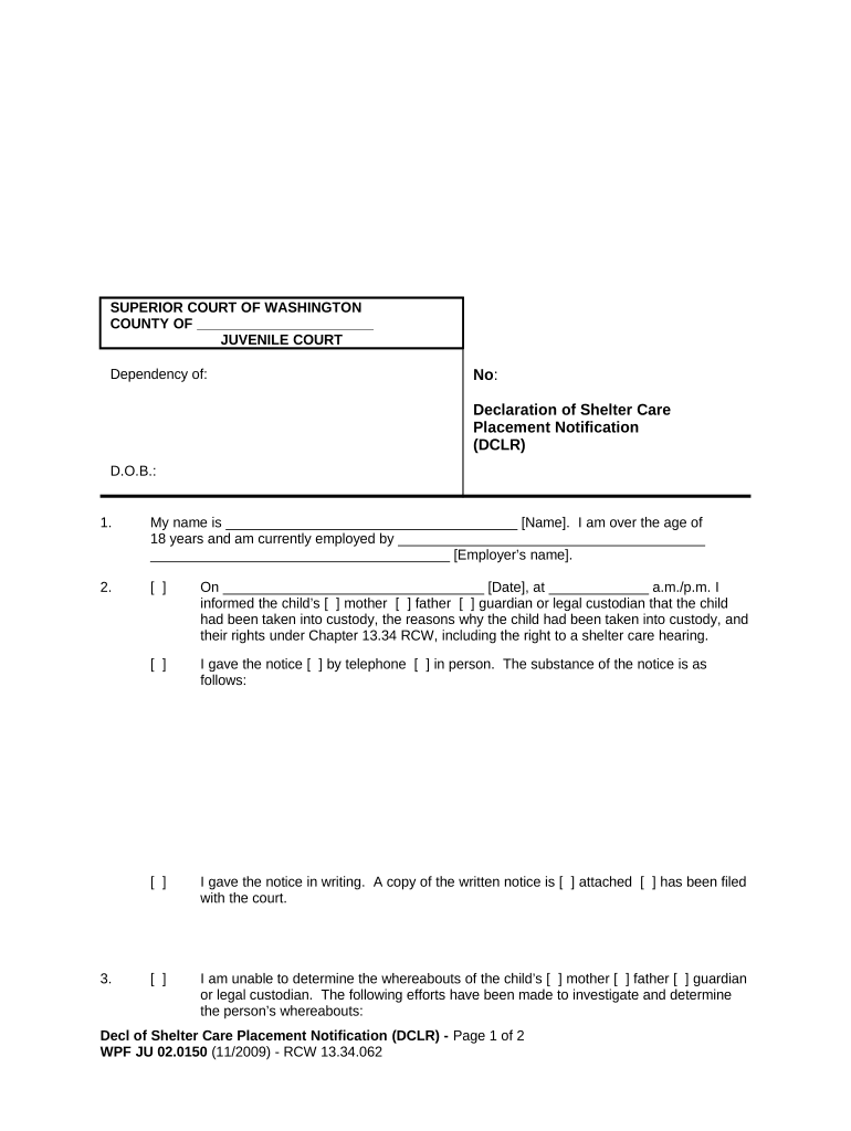 Wa Order Custody  Form