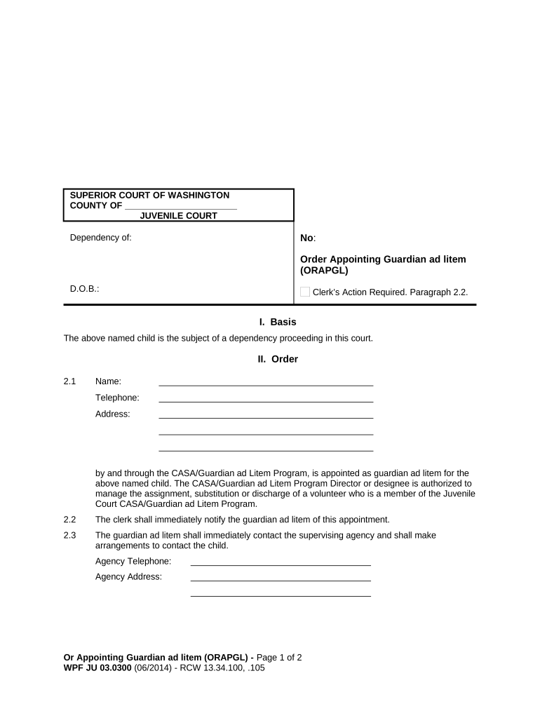 Order Appointing Guardian  Form