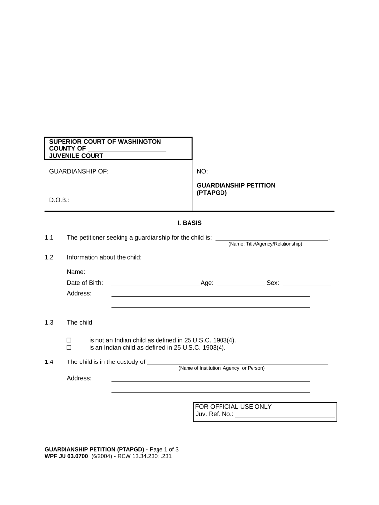 Washington Guardianship  Form