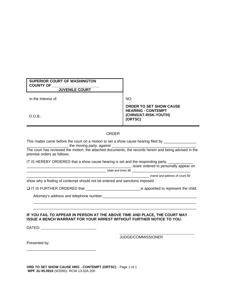 Hearing Contempt  Form