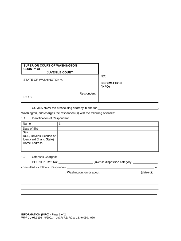 Washington Ju Form Fill Out And Sign Printable PDF Template SignNow