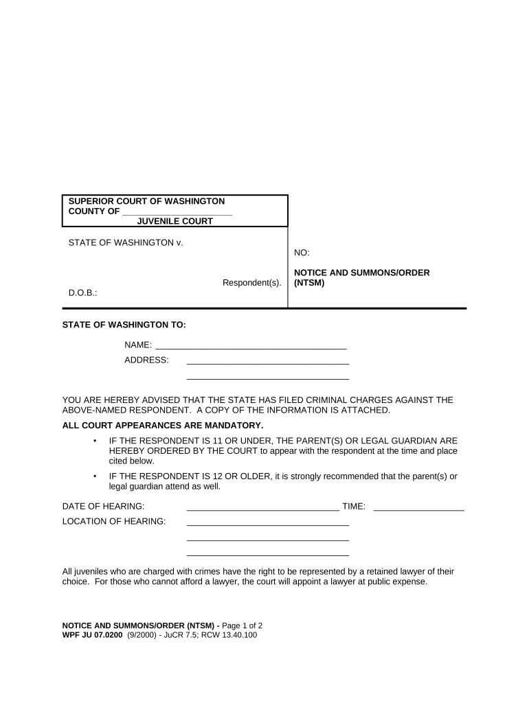 Notice Order  Form