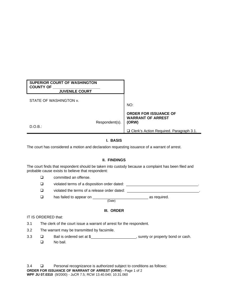 Arrest  Form