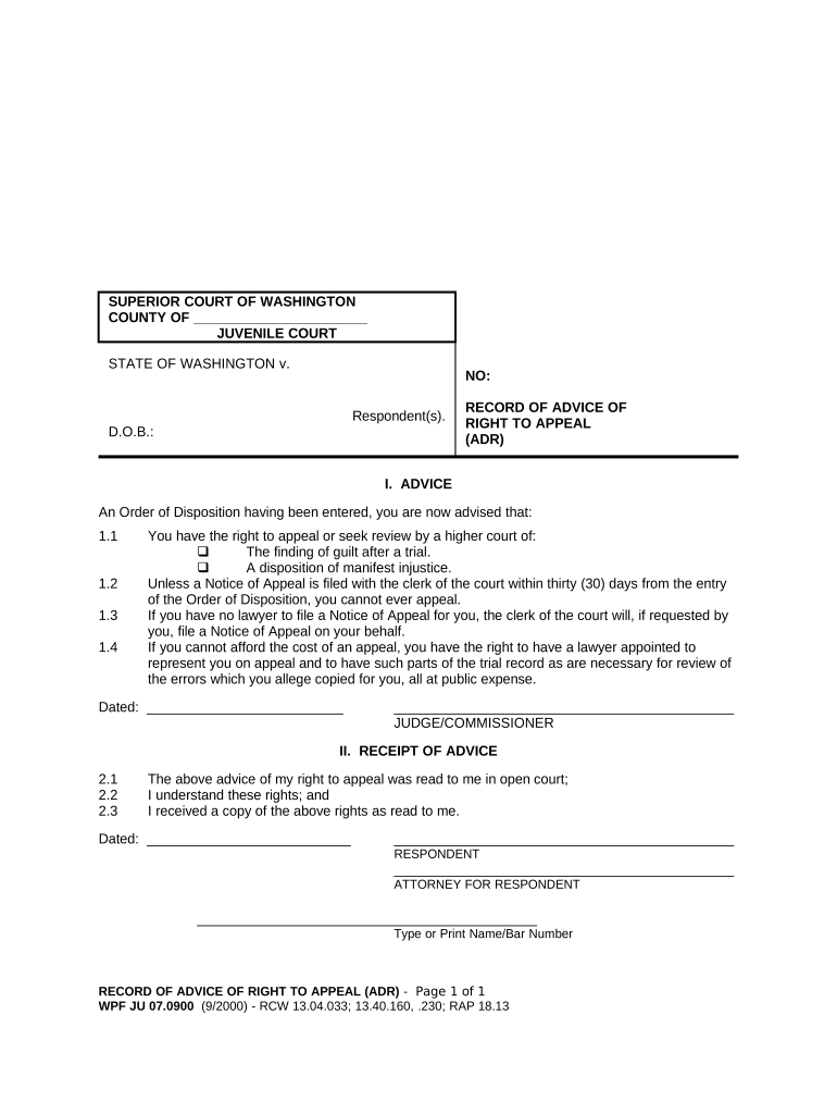 Wa Appeal  Form