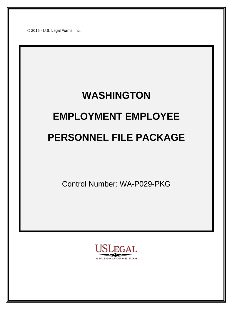 Employment Employee Personnel File Package Washington  Form