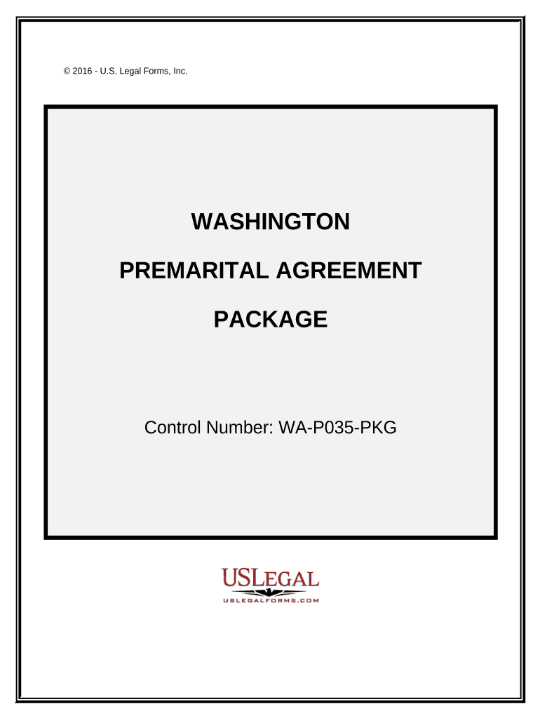 Premarital Agreements Package Washington  Form