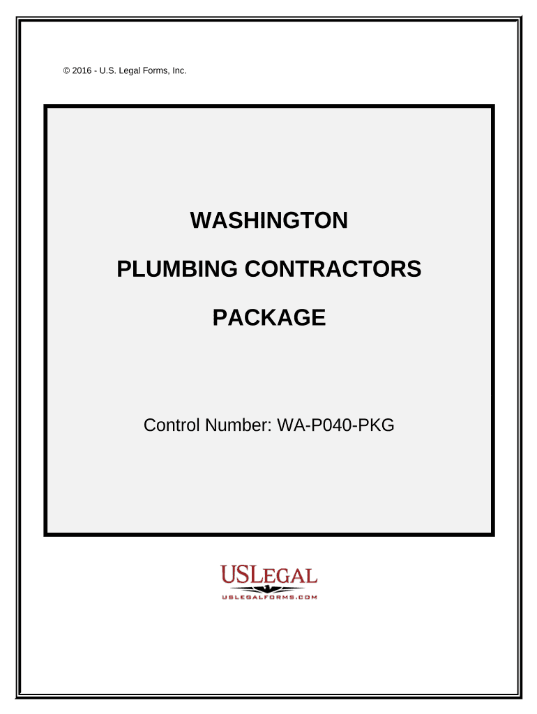 Plumbing Contractor Package Washington  Form