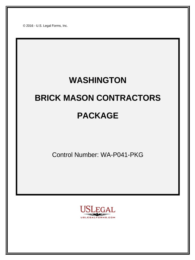 Brick Mason Contractor Package Washington  Form