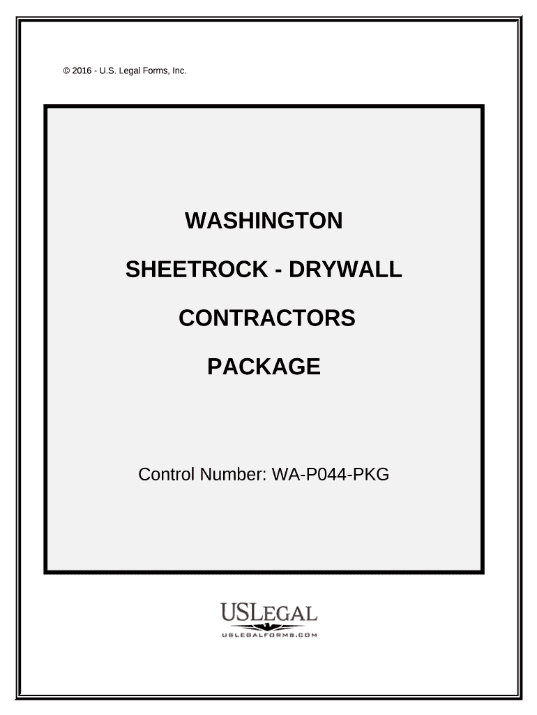 Sheetrock Drywall Contractor Package Washington  Form