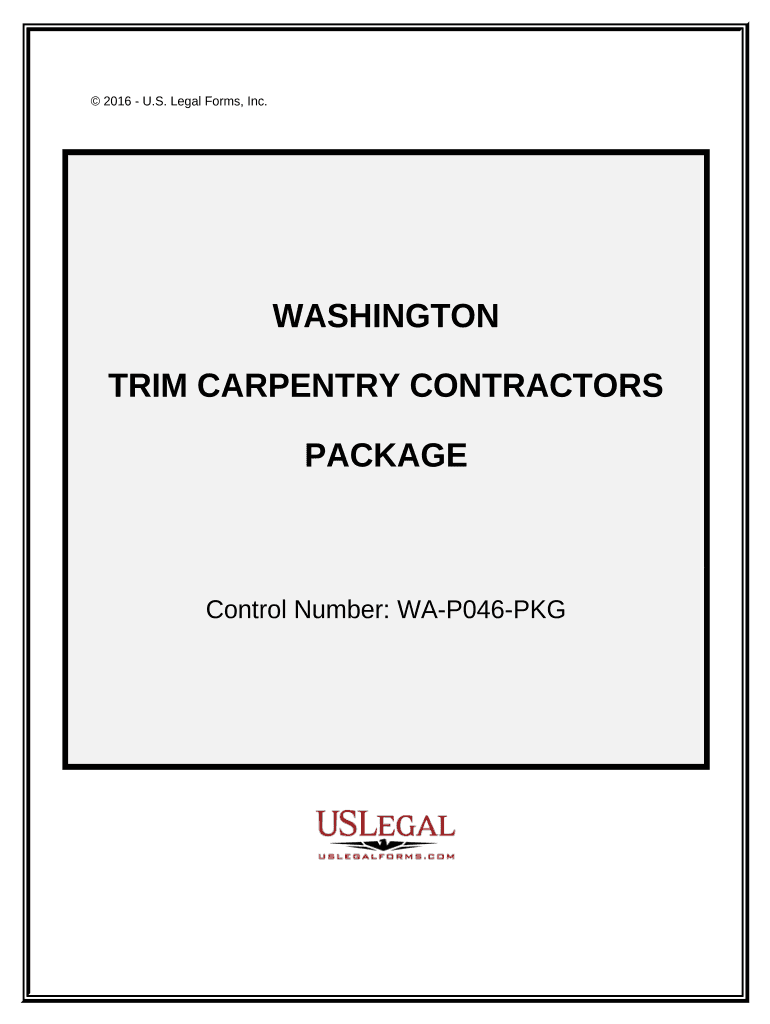 Trim Carpentry Contractor Package Washington  Form