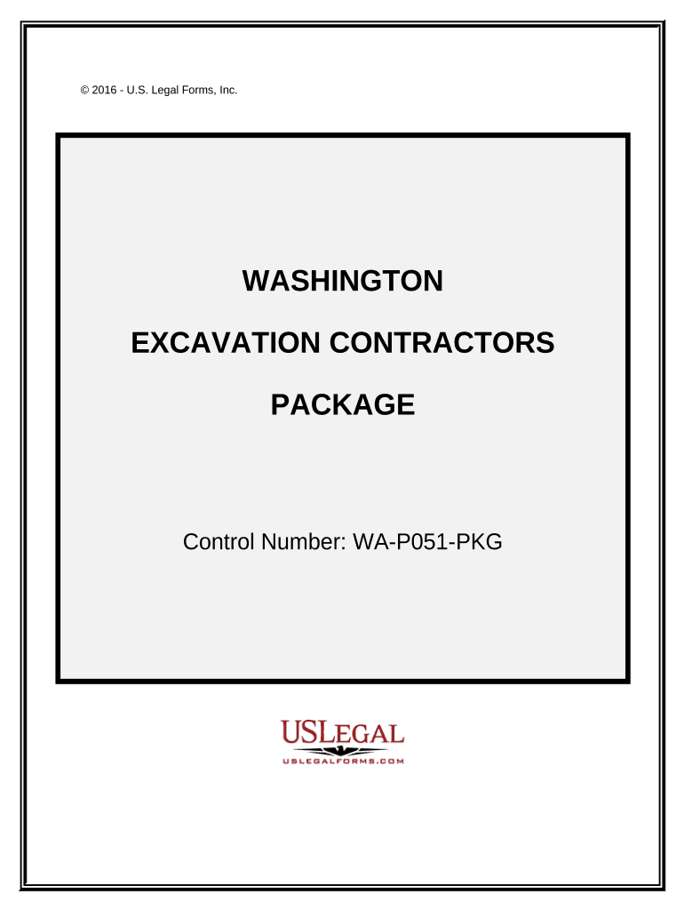 Excavation Contractor Package Washington  Form