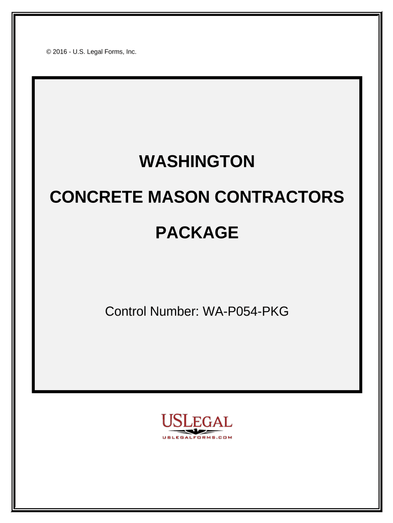Concrete Mason Contractor Package Washington  Form