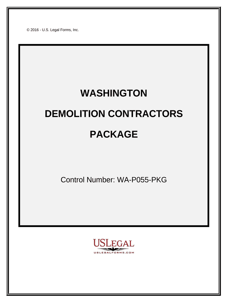 Demolition Contractor Package Washington  Form