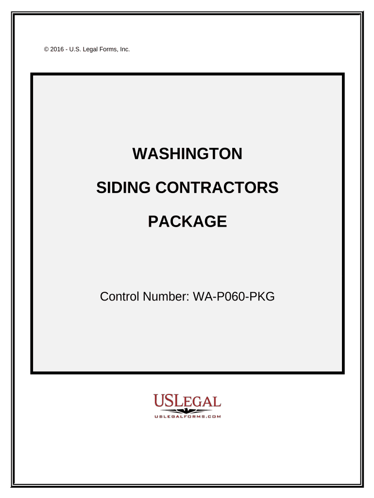 Siding Contractor Package Washington  Form