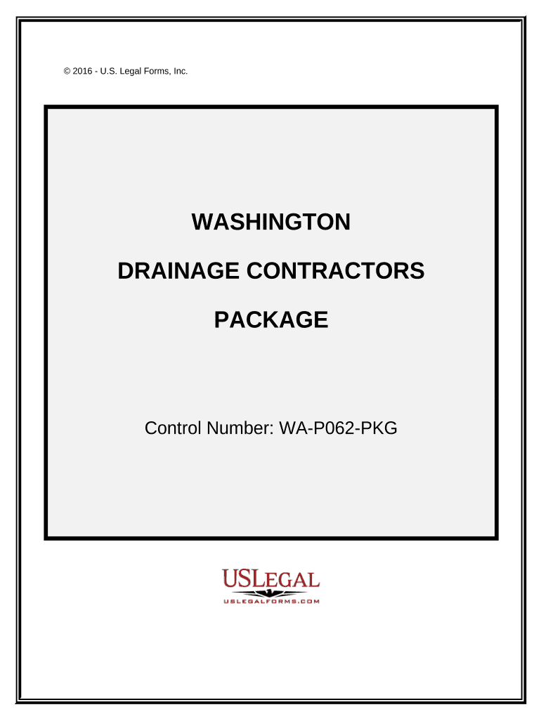 Drainage Contractor Package Washington  Form