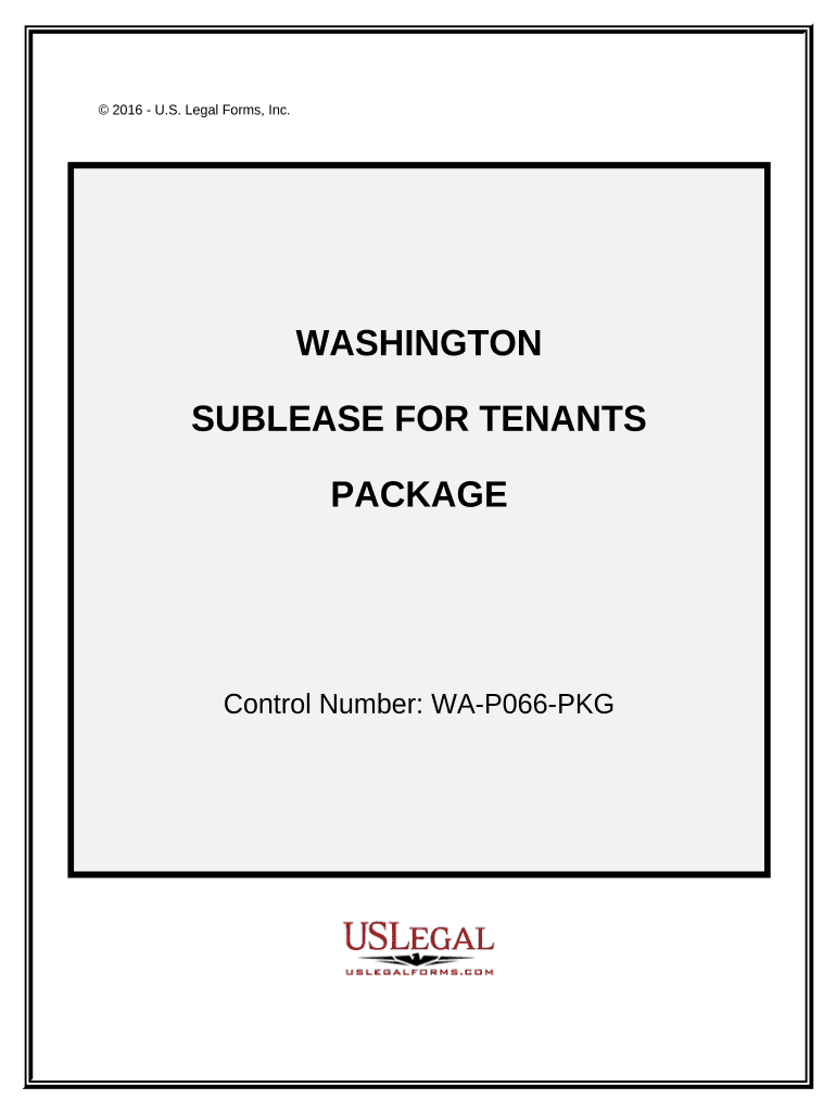 Landlord Tenant Sublease Package Washington  Form