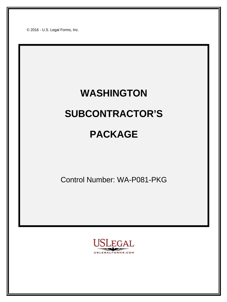 Subcontractors Package Washington  Form