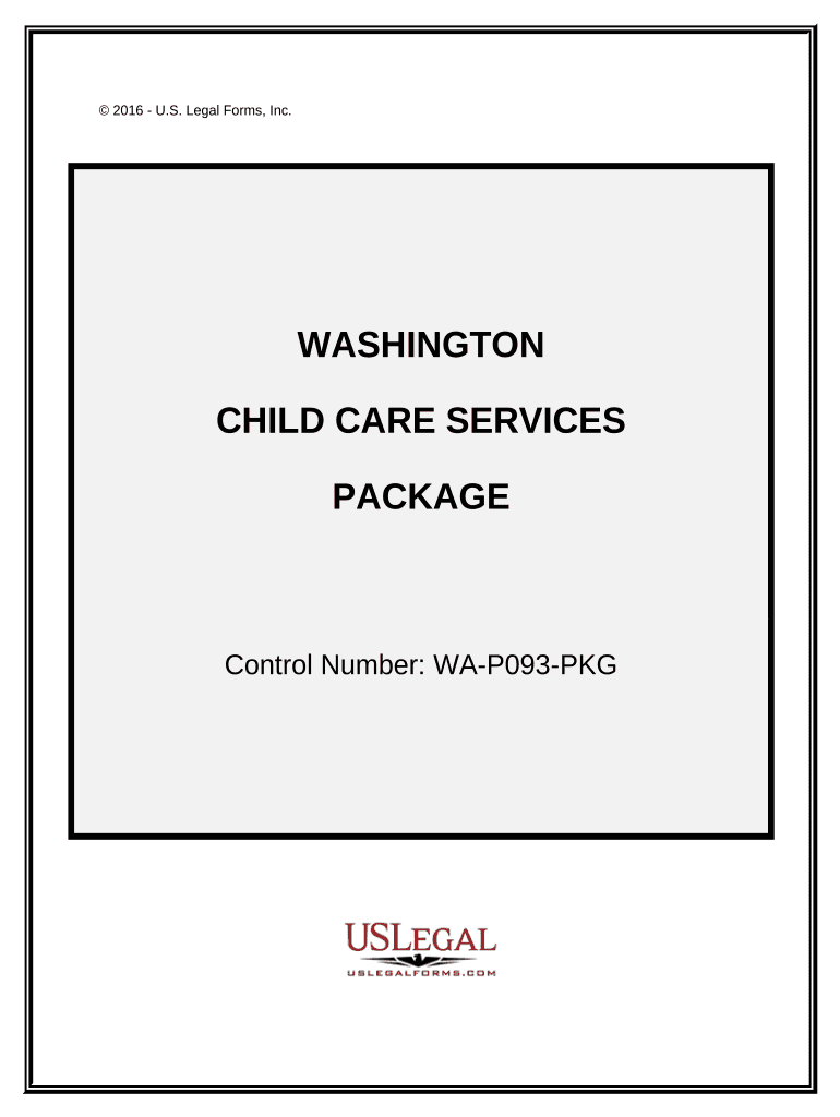 Child Care Services Package Washington  Form