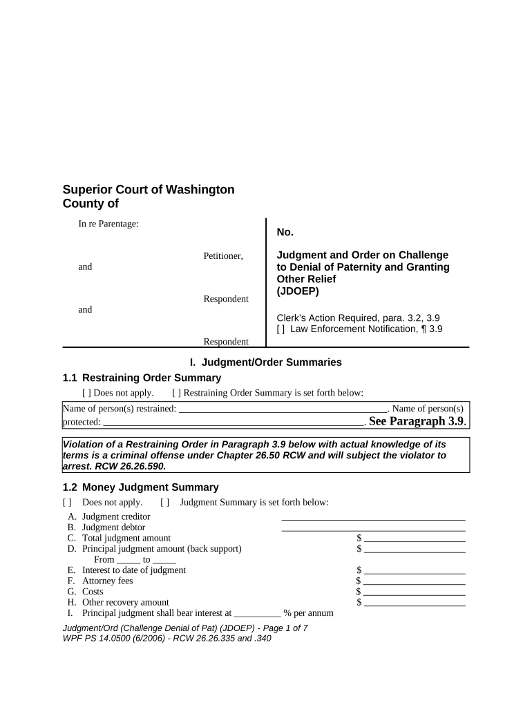 Washington Denial  Form