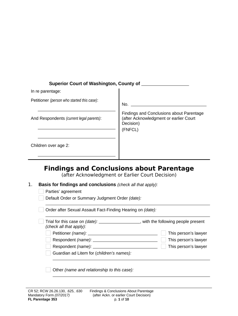 Washington Law  Form