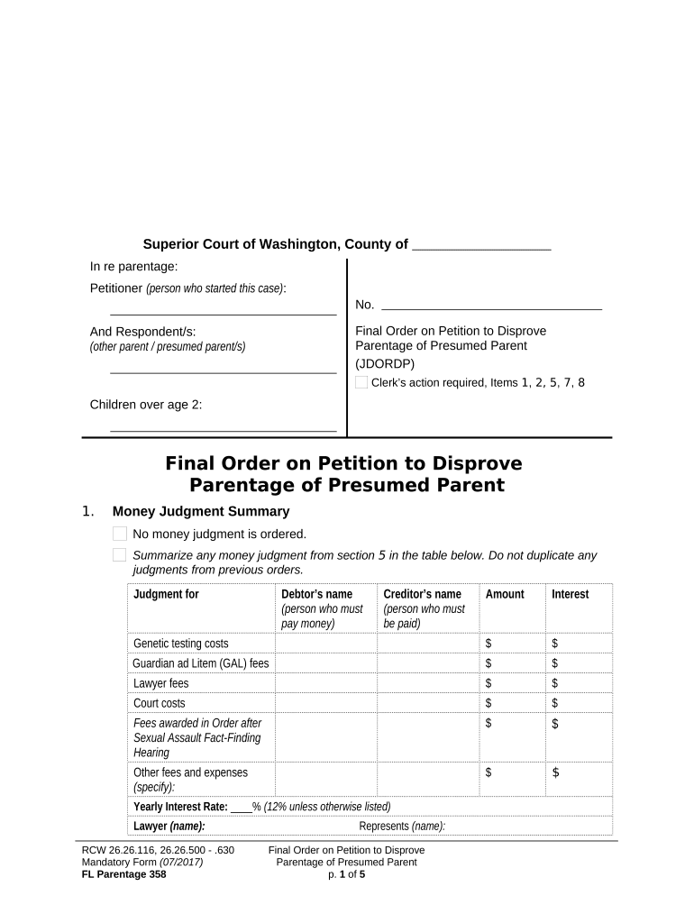 Washington Ps  Form