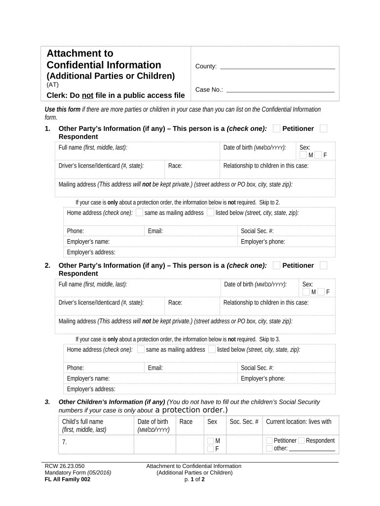 Addendum Confidential  Form