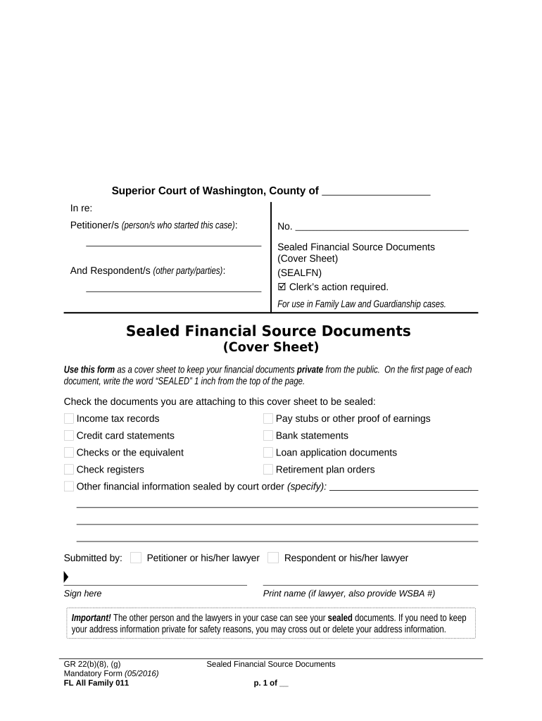 Sealed Financial  Form