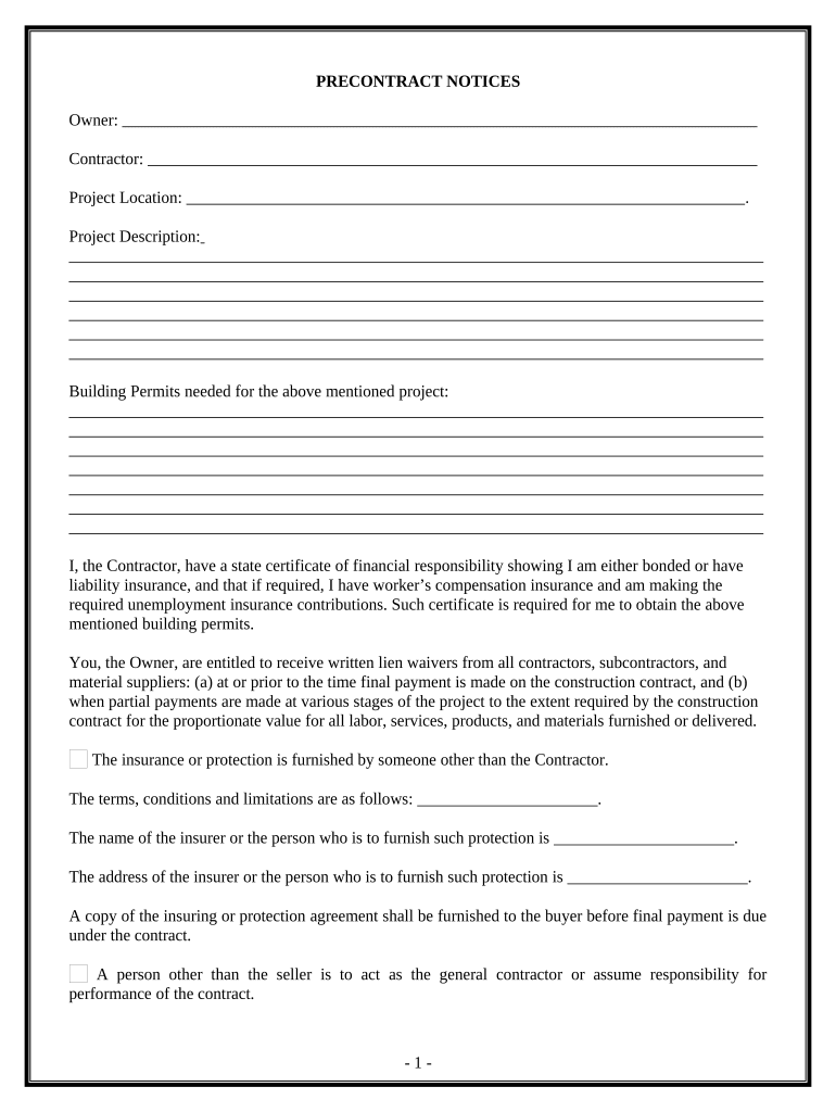 Fencing Contract for Contractor Wisconsin  Form