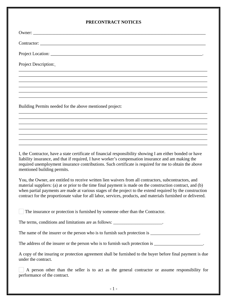 Landscape Contract for Contractor Wisconsin  Form
