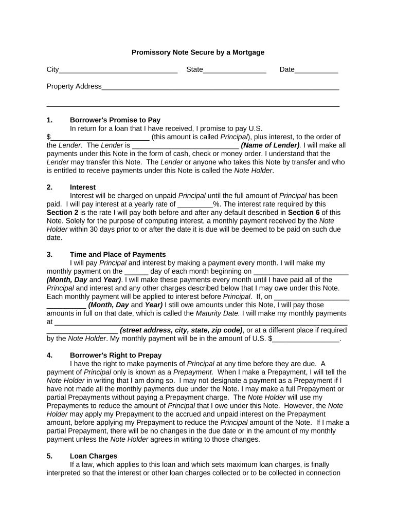 Wi Promissory Note  Form