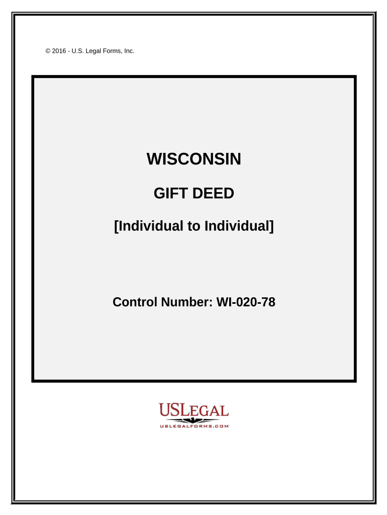 Gift Deed Individual to Individual Wisconsin  Form