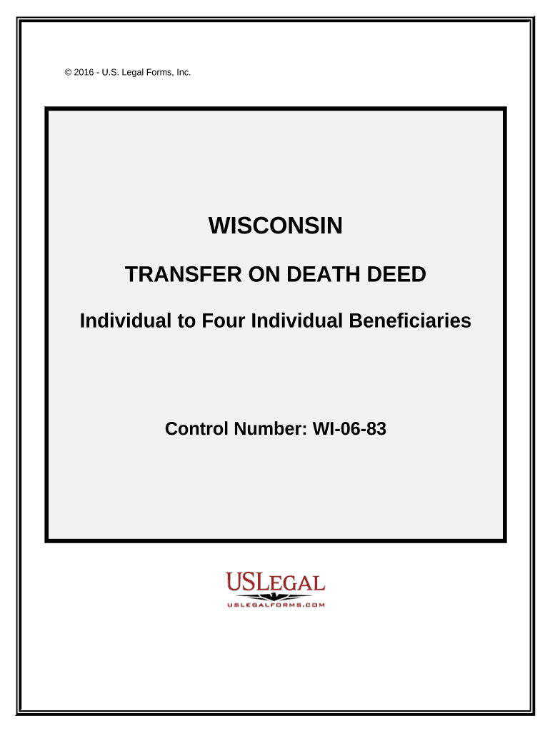 Transfer on Death Deed or TOD Beneficiary Deed from Individual to Four 4 Individuals Does NOT Include Alternate Beneficiary Prov  Form