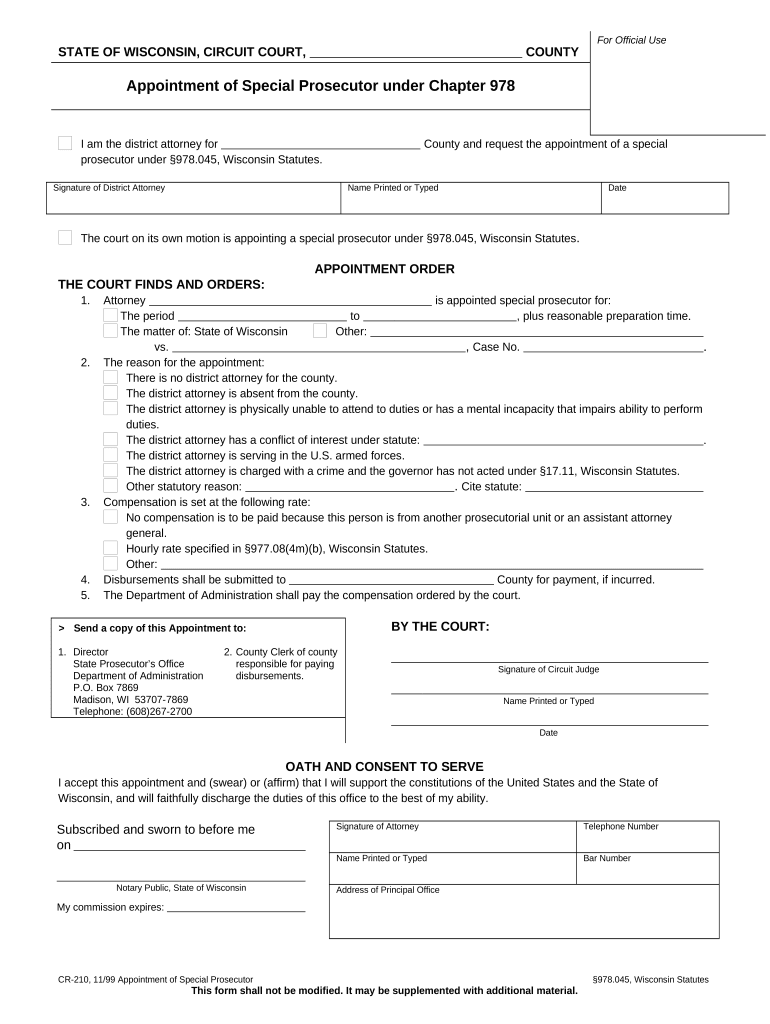 Wi Prosecutor  Form