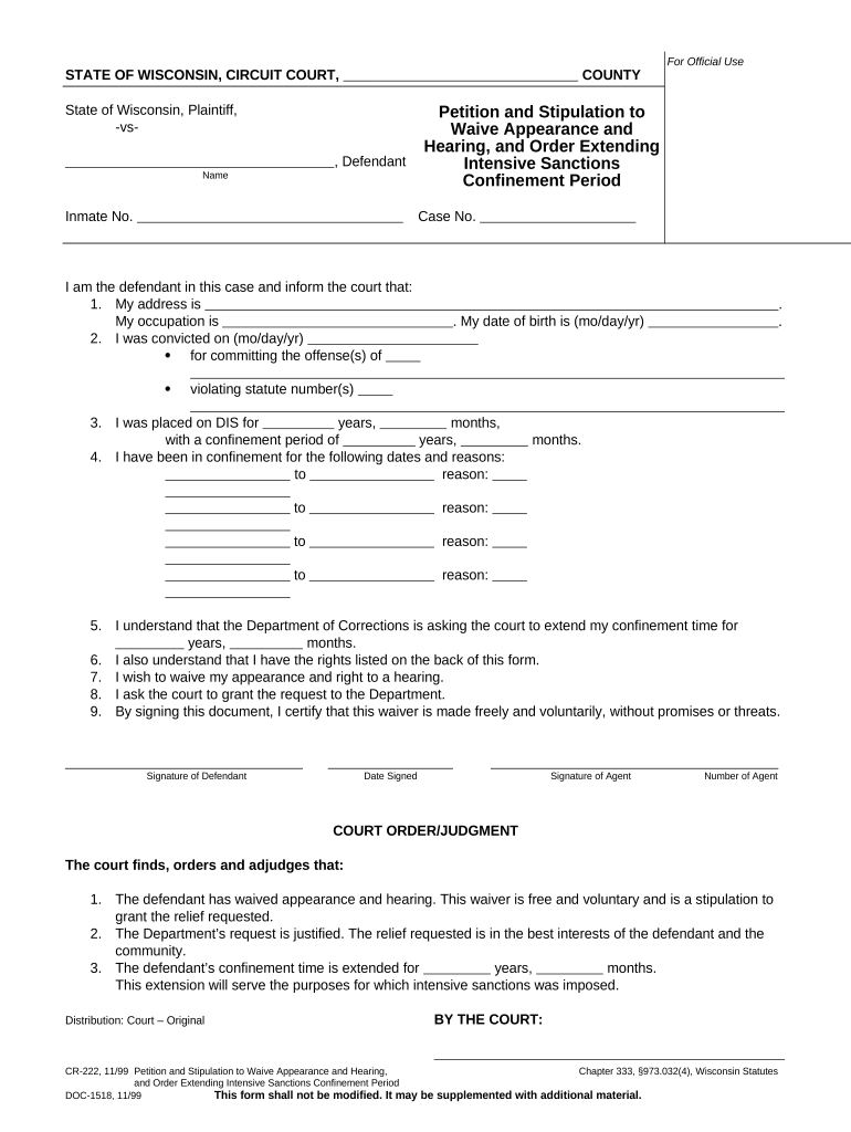 Appearance Hearing  Form