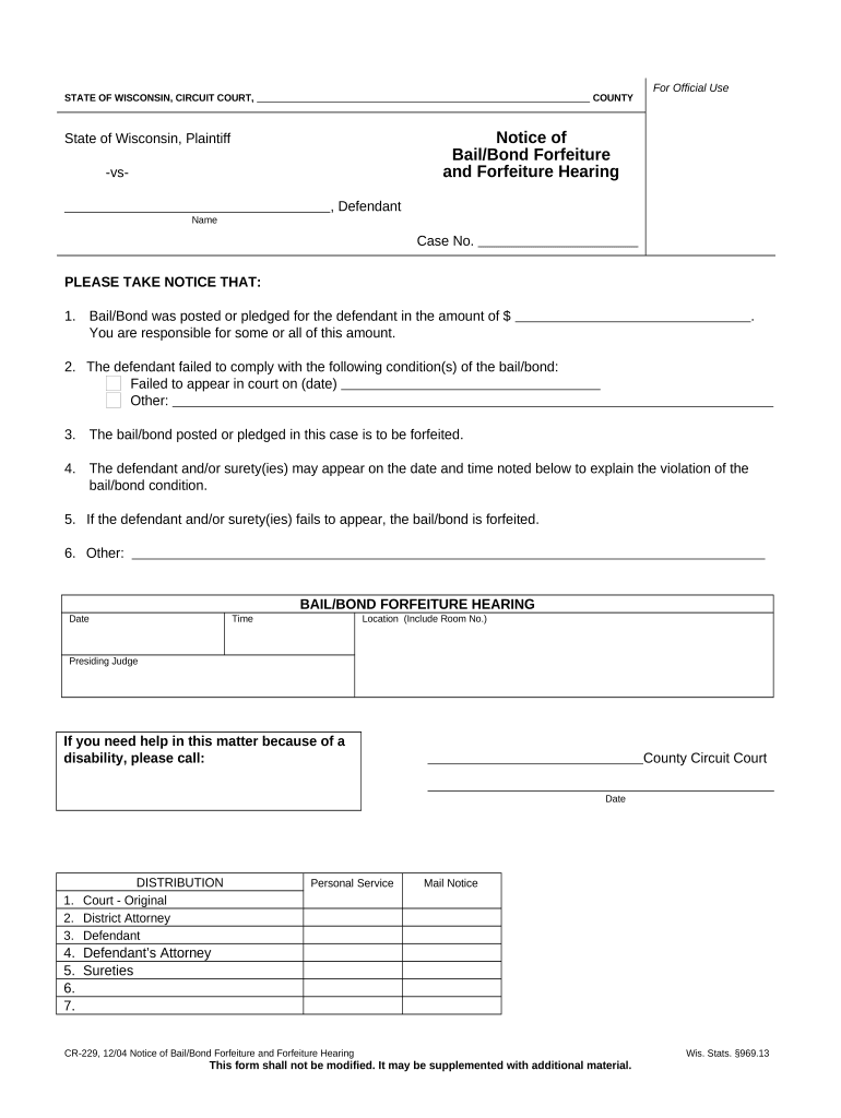 Bail  Form